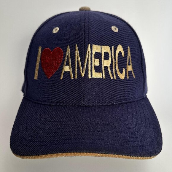 Other - I Love America Baseball Hat Embroidered Adjustable Strap Back Cap Dark Blue
